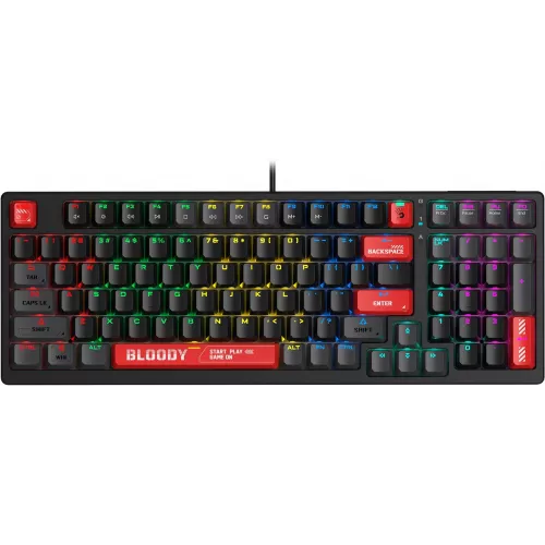 Клавиатура A4Tech S98 механическая красный/красный USB for gamer LED (S98 RED) кабель 1.8м