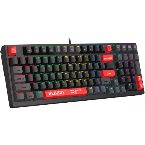 Клавиатура A4Tech S98 механическая красный/красный USB for gamer LED (S98 RED) кабель 1.8м