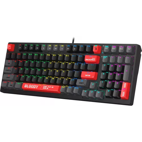Клавиатура A4Tech S98 механическая красный/красный USB for gamer LED (S98 RED) кабель 1.8м