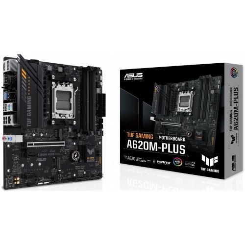Материнская плата Asus TUF GAMING A620M-PLUS Socket AM5 AMD A620 4xDDR5 mATX AC`97 8ch(7.1) 2.5Gg RAID+HDMI+DP