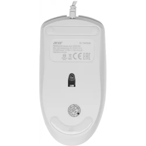 Мышь Acer OMW300 белый оптическая 1200dpi USB 3but (ZL.MCECC.01V)