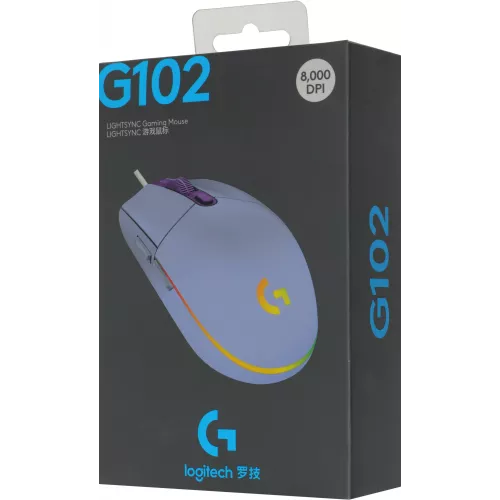 Мышь Logitech G102 LightSync сиреневый оптическая 8000dpi USB 6but (910-005857)