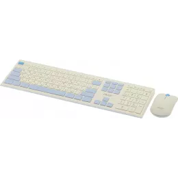 Клавиатура + мышь Acer OCC205 клав:белый/голубой мышь:белый/голубой USB беспроводная slim Multimedia (ZL.ACCEE.00C)