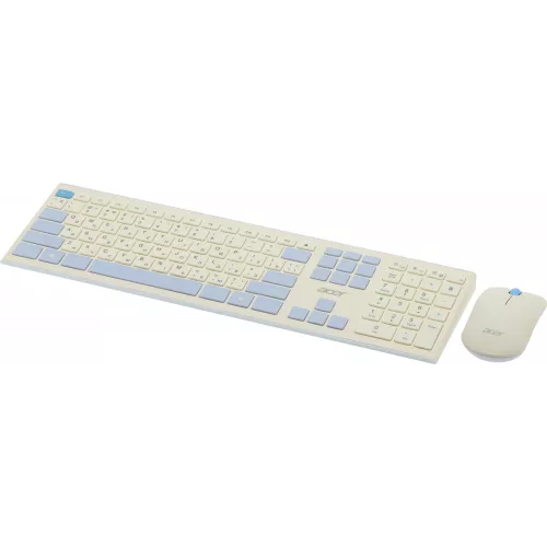 Клавиатура + мышь Acer OCC205 клав:белый/голубой мышь:белый/голубой USB беспроводная slim Multimedia (ZL.ACCEE.00C)