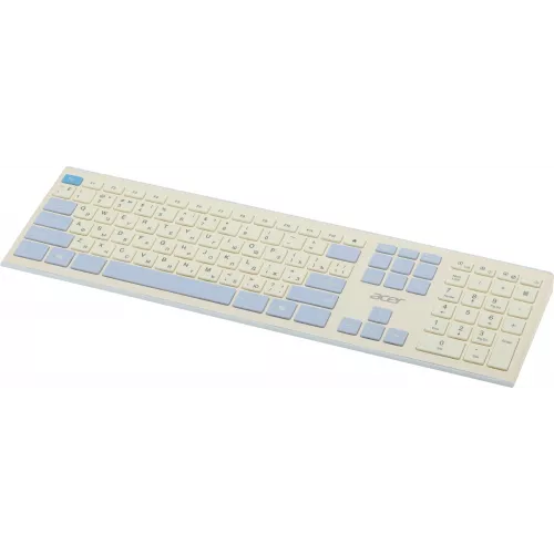 Клавиатура + мышь Acer OCC205 клав:белый/голубой мышь:белый/голубой USB беспроводная slim Multimedia (ZL.ACCEE.00C)