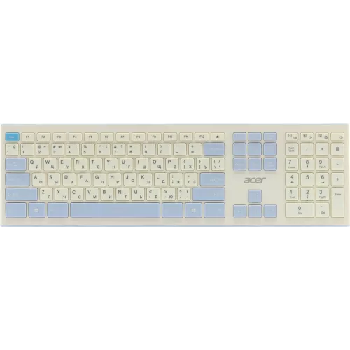 Клавиатура + мышь Acer OCC205 клав:белый/голубой мышь:белый/голубой USB беспроводная slim Multimedia (ZL.ACCEE.00C)