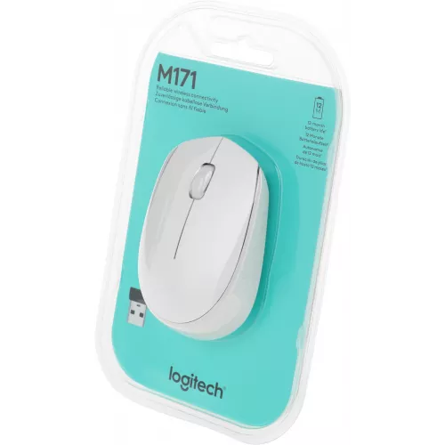 Мышь Logitech M171 белый оптическая 1000dpi беспров. USB для ноутбука 2but (910-006867)