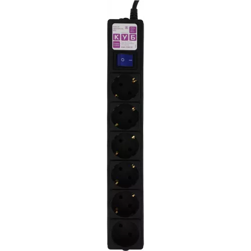 Сетевой фильтр Powercube SPG6-B1,9M 1.9м (6 розеток) черный (коробка)