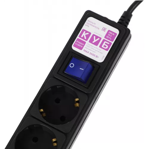 Сетевой фильтр Powercube SPG6-B1,9M 1.9м (6 розеток) черный (коробка)