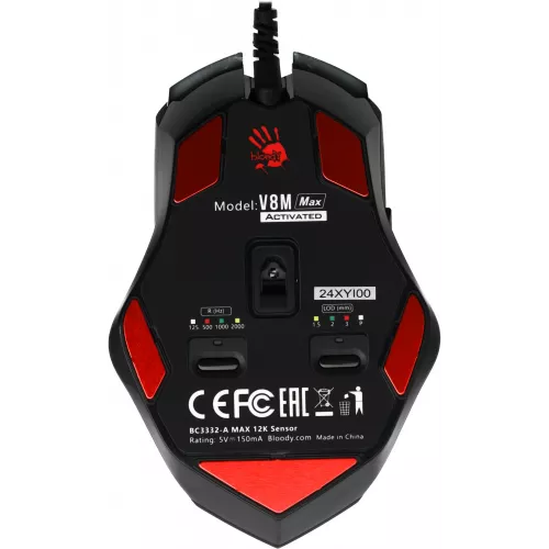 Мышь A4Tech Bloody V8M Max черный оптическая 12000dpi USB 8but