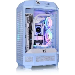 Корпус Thermaltake The Tower 300 Hydrangea голубой без БП mATX 8x120mm 6x140mm 2xUSB3.0 audio bott PSU