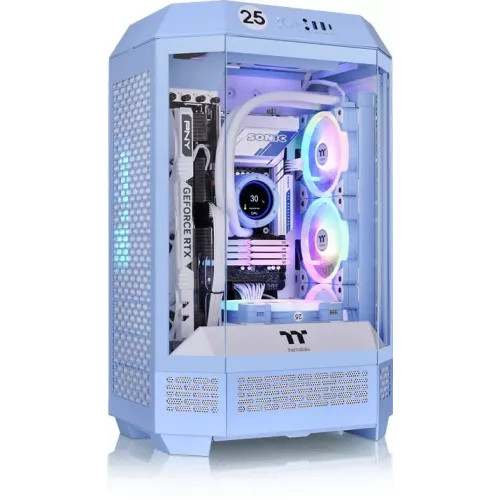 Корпус Thermaltake The Tower 300 Hydrangea голубой без БП mATX 8x120mm 6x140mm 2xUSB3.0 audio bott PSU