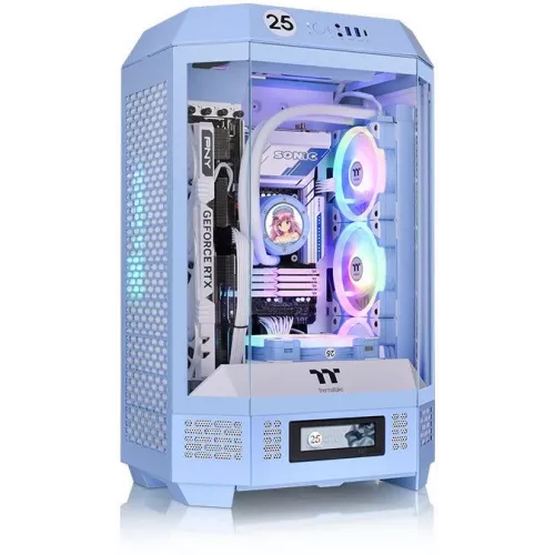 Корпус Thermaltake The Tower 300 Hydrangea голубой без БП mATX 8x120mm 6x140mm 2xUSB3.0 audio bott PSU