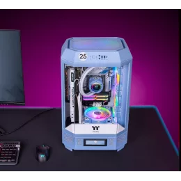 Корпус Thermaltake The Tower 300 Hydrangea голубой без БП mATX 8x120mm 6x140mm 2xUSB3.0 audio bott PSU