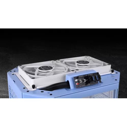 Корпус Thermaltake The Tower 300 Hydrangea голубой без БП mATX 8x120mm 6x140mm 2xUSB3.0 audio bott PSU