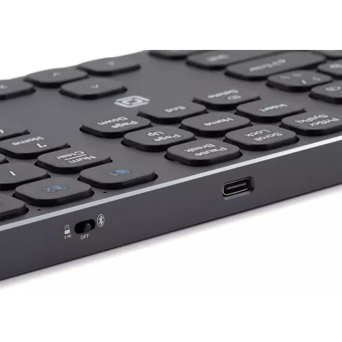 Клавиатура Оклик K867W серый/черный USB беспроводная BT/Radio slim Multimedia (2002130) кабель 1м