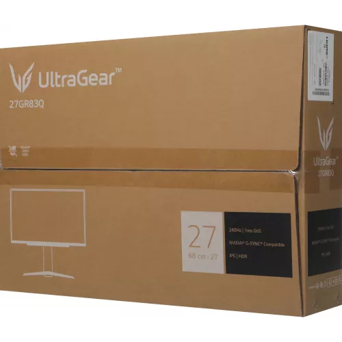Монитор LG 27" UltraGear 27GR83Q-B черный IPS LED 16:9 HDMI матовая HAS 500cd 178гр/178гр 2560x1440 240Hz G-Sync FreeSync Premium DP 2K USB 6.2кг