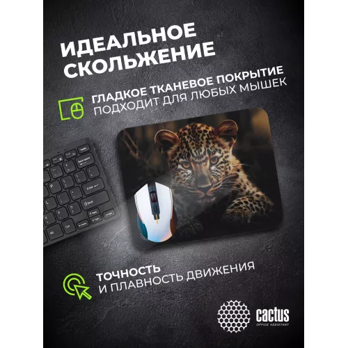 Коврик для мыши Cactus Leopard рисунок 250x200x3мм (CS-MP-D06S)