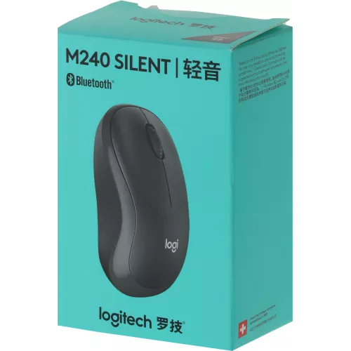 Мышь Logitech M240 Silent графитовый оптическая 4000dpi silent беспров. BT для ноутбука 2but (910-007078)