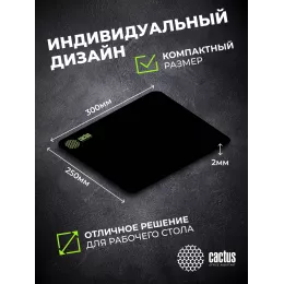 Коврик для мыши Cactus Black черный 300x250x2мм (CS-MPC-P01M)