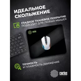 Коврик для мыши Cactus Black черный 300x250x2мм (CS-MPC-P01M)