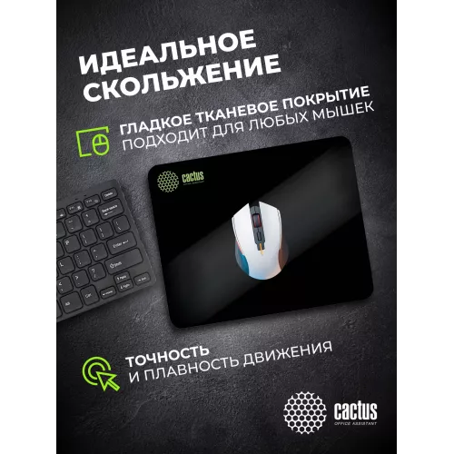 Коврик для мыши Cactus Black черный 300x250x2мм (CS-MPC-P01M)