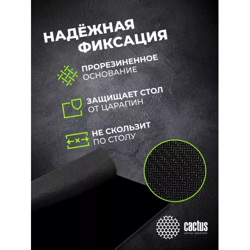 Коврик для мыши Cactus Black черный 300x250x2мм (CS-MPC-P01M)