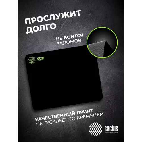 Коврик для мыши Cactus Black черный 300x250x2мм (CS-MPC-P01M)