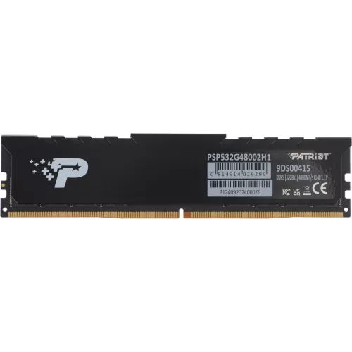 Память DDR5 32GB 4800MHz Patriot PSP532G48002H1 Signature Premium RTL PC5-38400 CL40 DIMM 288-pin 1.1В single rank с радиатором Ret