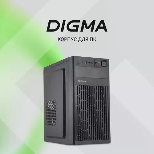 Корпус Digma DCC-MN302 черный без БП mATX 1x80mm 2x120mm 1xUSB2.0 1xUSB3.0 audio