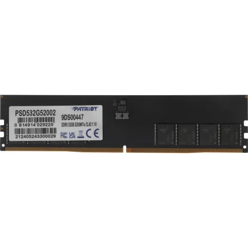 Память DDR5 32GB 5200MHz Patriot PSD532G52002 Signature RTL PC5-41600 CL42 DIMM 288-pin 1.1В single rank Ret