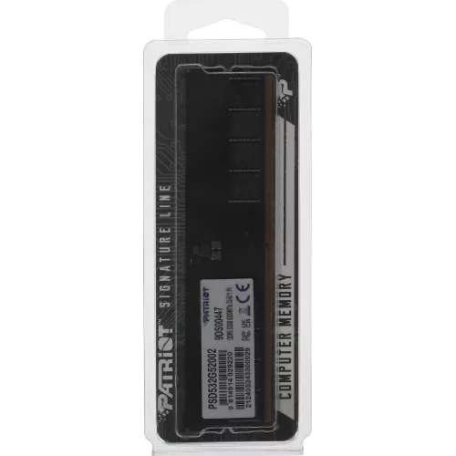 Память DDR5 32GB 5200MHz Patriot PSD532G52002 Signature RTL PC5-41600 CL42 DIMM 288-pin 1.1В single rank Ret