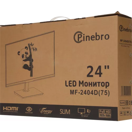 Монитор Pinebro 23.8" MF-2404D черный IPS LED 5ms 16:9 HDMI M/M матовая 250cd 178гр/178гр 1920x1080 75Hz VGA DP FHD 2.7кг