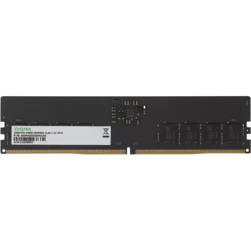 Память DDR5 16GB 5600MHz Digma DGMAD55600016S RTL PC5-44800 CL46 DIMM 288-pin 1.1В single rank Ret