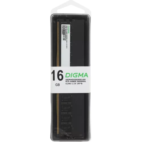 Память DDR5 16GB 5600MHz Digma DGMAD55600016S RTL PC5-44800 CL46 DIMM 288-pin 1.1В single rank Ret