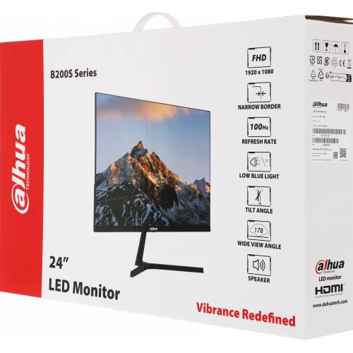 Монитор Dahua 23.8" DHI-LM24-B200S черный VA LED 5ms 16:9 HDMI M/M матовая 3000:1 250cd 178гр/178гр 1920x1080 100Hz VGA FHD 2.74кг