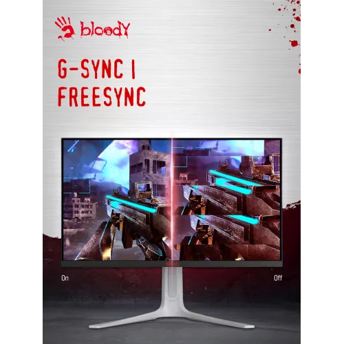 Монитор Bloody 27" MN272Q светло-серый IPS LED 1ms 16:9 HDMI M/M матовая HAS 400cd 178гр/178гр 2560x1440 240Hz G-Sync FreeSync DP 2K 6.55кг