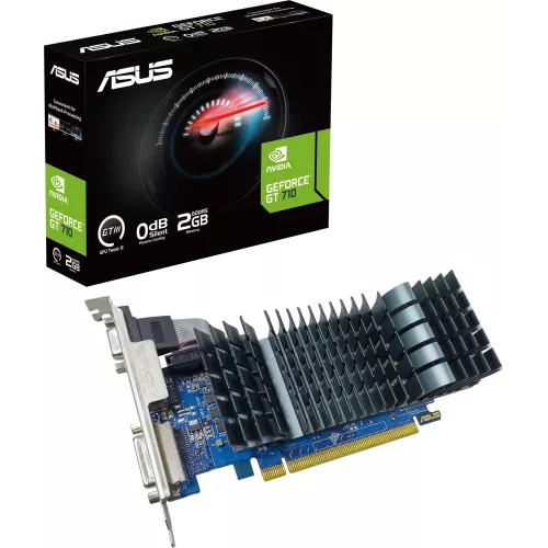 Видеокарта Asus PCI-E 2.0 GT710-SL-2GD5-BRK-EVO NVIDIA GeForce GT 710 2Gb 64bit GDDR5 954/5012 DVIx1 HDMIx1 CRTx1 HDCP Ret low profile