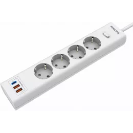 Сетевой фильтр Philips CHP4346WA/51 2м (4 розетки) белый (коробка)
