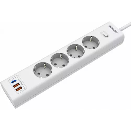 Сетевой фильтр Philips CHP4346WA/51 2м (4 розетки) белый (коробка)