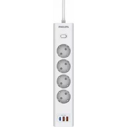 Сетевой фильтр Philips CHP4346WA/51 2м (4 розетки) белый (коробка)