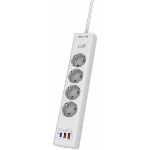 Сетевой фильтр Philips CHP4346WA/51 2м (4 розетки) белый (коробка)