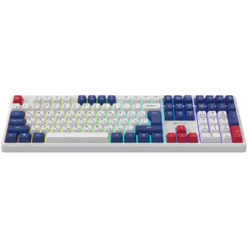 Клавиатура Оклик 725G белый/красный USB Multimedia for gamer LED (2070294) кабель 1.8м