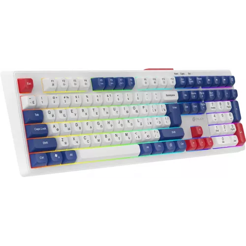 Клавиатура Оклик 725G белый/красный USB Multimedia for gamer LED (2070294) кабель 1.8м