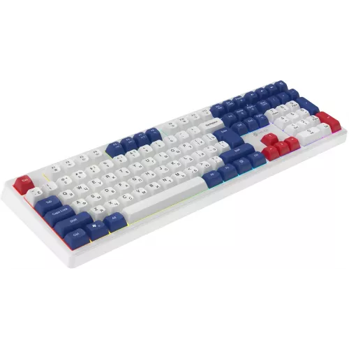 Клавиатура Оклик 725G белый/красный USB Multimedia for gamer LED (2070294) кабель 1.8м