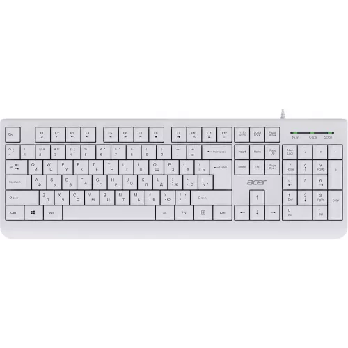 Клавиатура Acer OKW400 белый USB (ZL.KBDEE.01B) кабель 1.8м