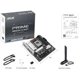 Материнская плата Asus PRIME B840M-A WIFI Socket AM5 AMD B840 4xDDR5 mATX AC`97 8ch(7.1) 2.5Gg RAID+HDMI+DP