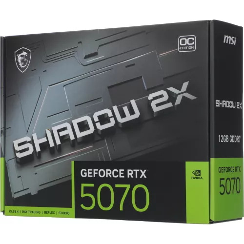 Видеокарта MSI PCI-E 5.0 RTX 5070 12G SHADOW 2X OC NVIDIA GeForce RTX 5070 12Gb 192bit GDDR7 2542/28000 HDMIx1 DPx3 HDCP Ret