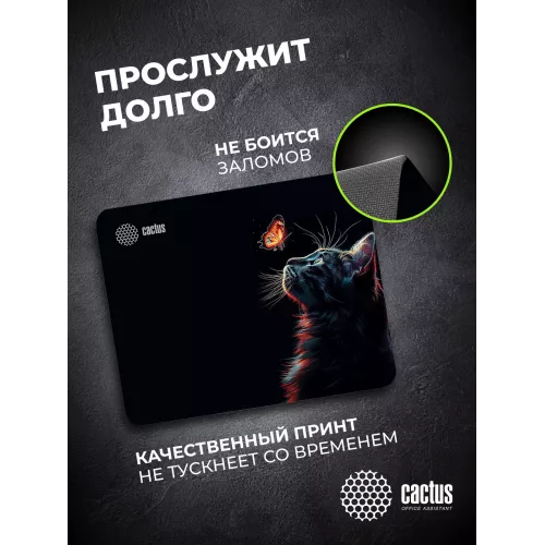 Коврик для мыши Cactus Night Cat 220x180x2мм (CS-MP-P12XS)