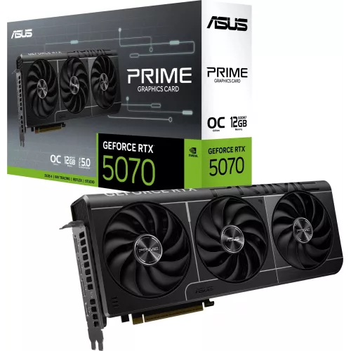 Видеокарта Asus PCI-E 5.0 PRIME-RTX5070-O12G NVIDIA GeForce RTX 5070 12Gb 192bit GDDR7 2557/28000 HDMIx1 DPx3 HDCP Ret